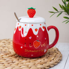 Кружка "Custard strawberry", red (450 ml)