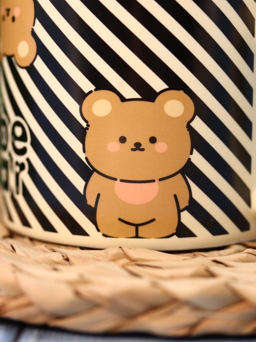 Кружка керамическая «Милый медвежонок», черная (360 мл) 