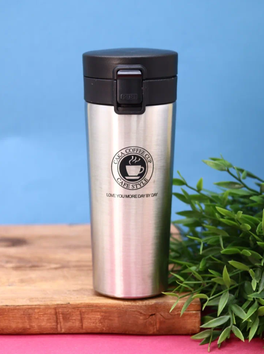 Термокружка «Love you more day by day», silver (500 мл) 