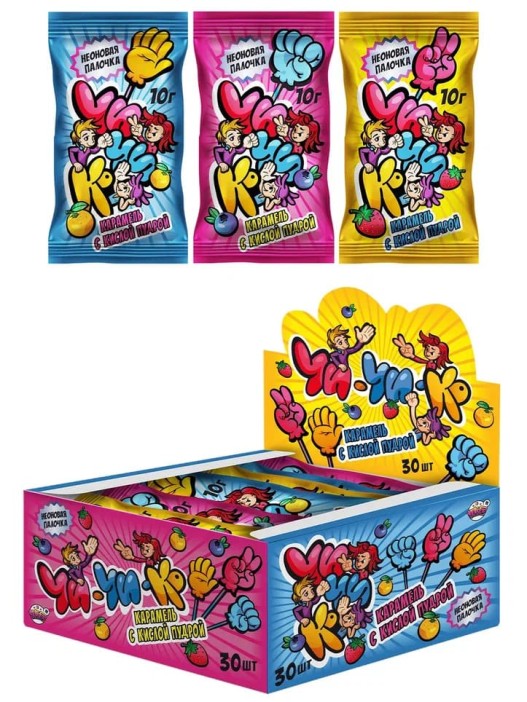 Карамель леденцовая с кислой пудрой «Чи-чи-ко», 30 шт 