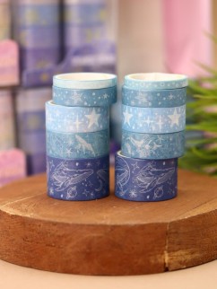 Набор декоративного скотча 10 шт. &quot;Night magic&quot;, light blue