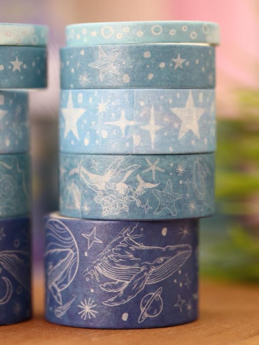 Набор декоративного скотча 10 шт. &quot;Night magic&quot;, light blue 