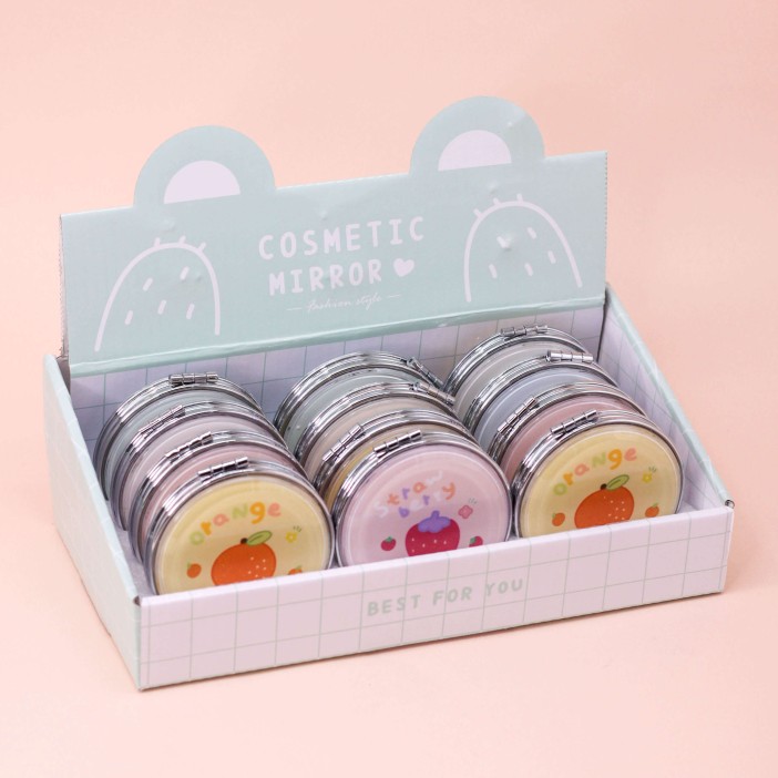 Зеркало-шейкер раскладное &quot;Fruity strawberry&quot;, pink (7*7 см) 