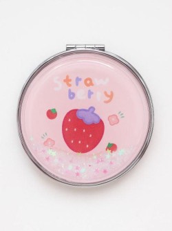 Зеркало-шейкер раскладное "Fruity strawberry", pink (7*7 см)