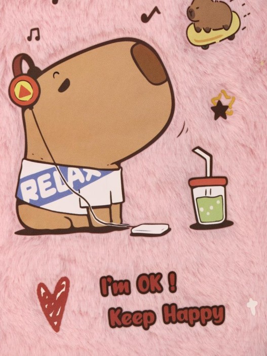 Грелка мини плюшевая &quot;Capybara&quot;, pink, 300 мл (20*12 см) 