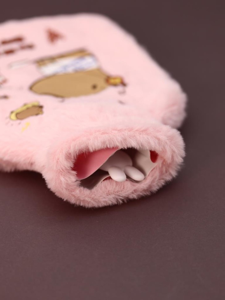 Грелка мини плюшевая "Capybara", pink, 300 мл (20*12 см)