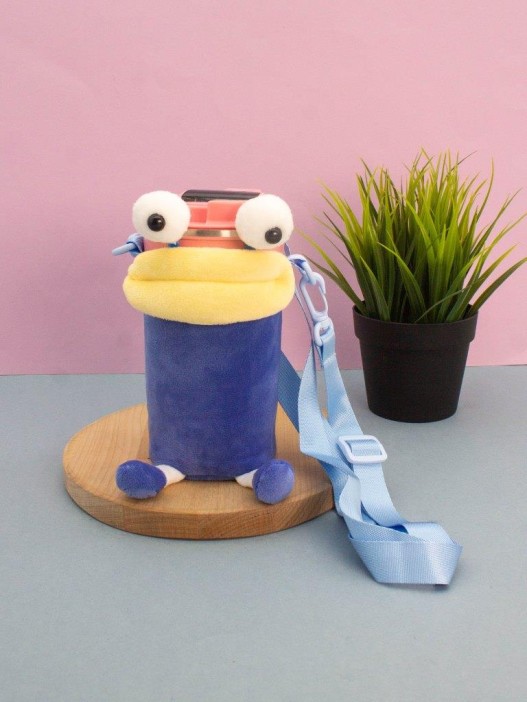 Футляр плюшевый для термоса &quot;Bug-eye&quot;, blue (14*10 см) 