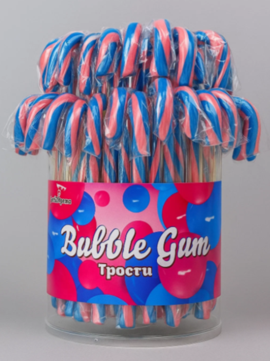 Леденцы S.L.&quot;Трость Bubble Gum&quot; (шоубокс - 60 шт.) 