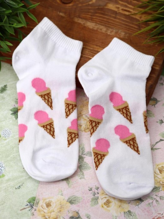 Носки женские "Ice cream horn Gray and White", р.35-40, 2 пары 