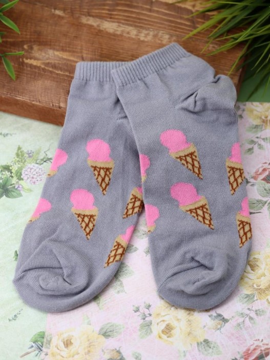 Носки женские "Ice cream horn Gray and White", р.35-40, 2 пары 