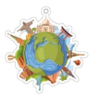 Брелок ECO из дерева iLikeGift «Путешествия» 