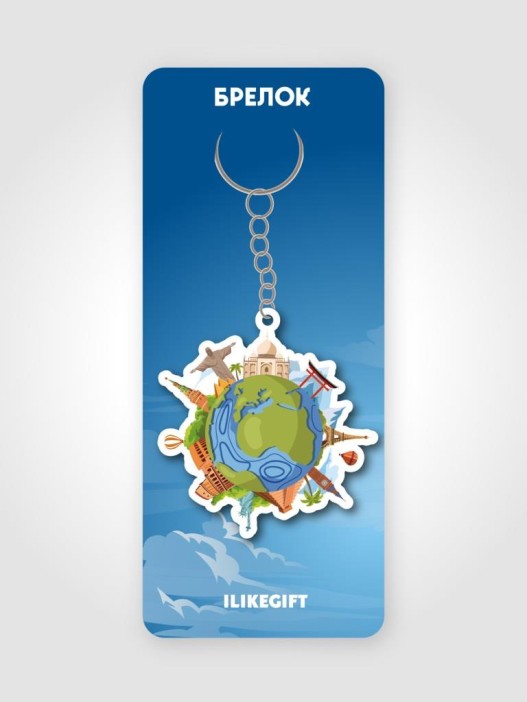 Брелок ECO из дерева iLikeGift «Путешествия» 