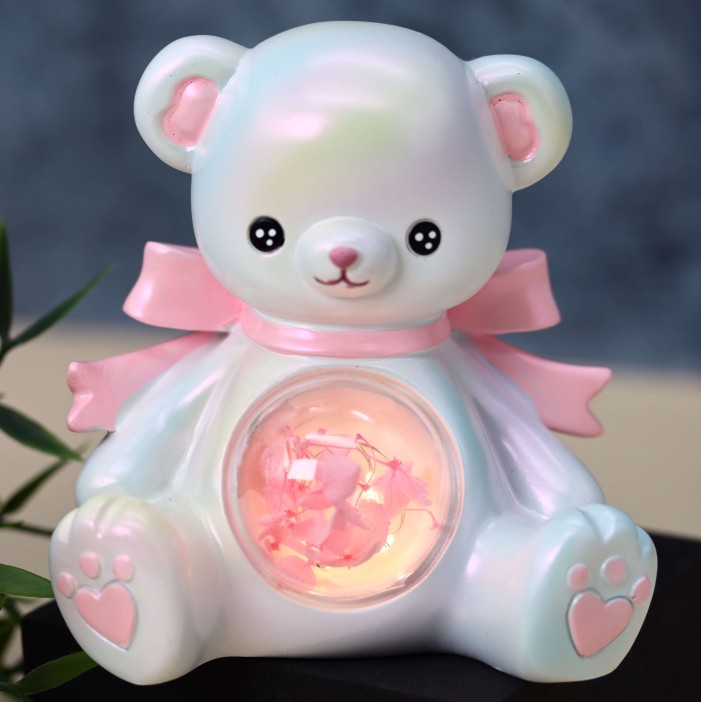 Ночник «Teddy bear», white (11 см), пластик 