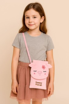 Сумочка плюшевая "Sleeping pig", pink (17*10 см)