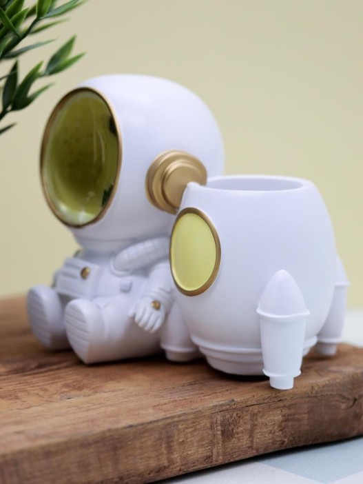 Ночник - подставка для канцелярских принадлежностей «Cosmo rocket», white 