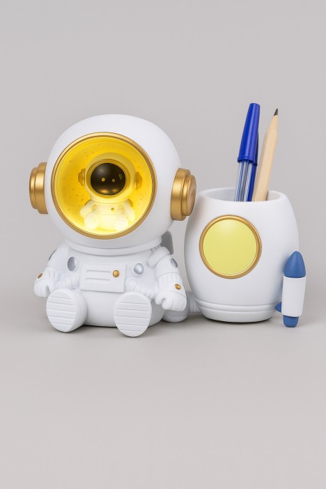 Ночник - подставка для канцелярских принадлежностей «Cosmo rocket», white 