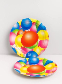Набор бумажных тарелок 6 шт. "Шары" (180 мм)