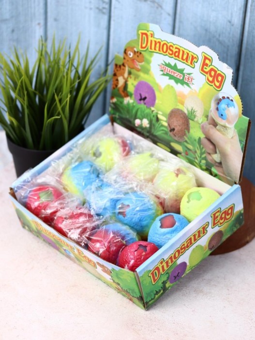 Мялка - антистресс «Colorful dinosaur egg», шоу-бокс 12 шт. 