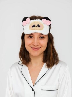 Маска для сна гелевая "Curly cuties", white