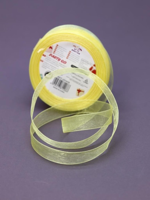 Лента для декора и подарков &quot;Ribbon of magic&quot;, neon light yellow (1,5 см*1 м) 