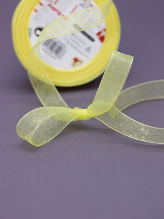Лента для декора и подарков &quot;Ribbon of magic&quot;, neon light yellow (1,5 см*1 м) 