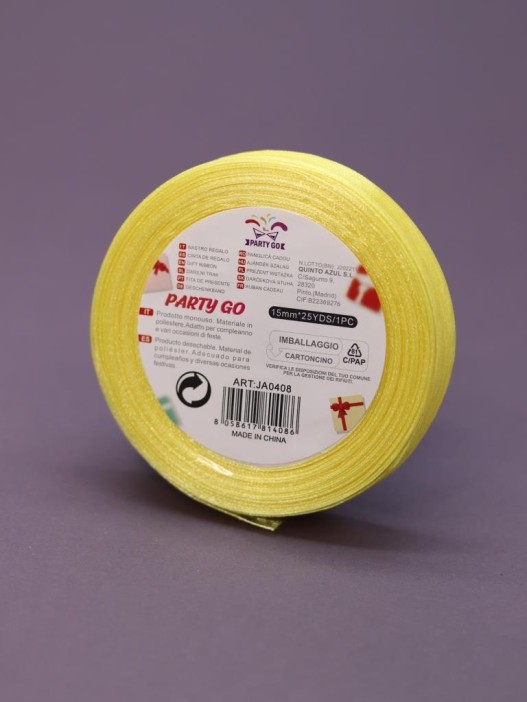 Лента для декора и подарков &quot;Ribbon of magic&quot;, neon light yellow (1,5 см*1 м) 