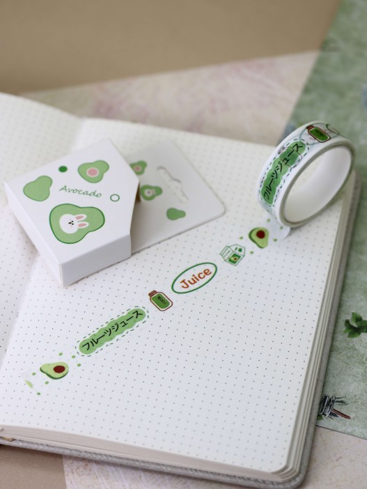 Набор клейкой ленты "Весёлый авокадо", микс, шоу-бокс 24 шт 