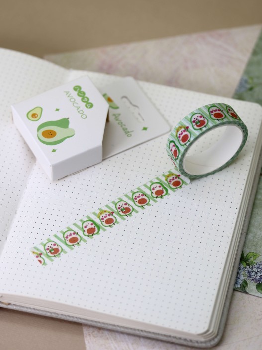Набор клейкой ленты "Весёлый авокадо", микс, шоу-бокс 24 шт 