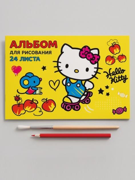 Альбом для рисования А4 &quot;Hello Kitty&quot;, 24 л на скрепке 
