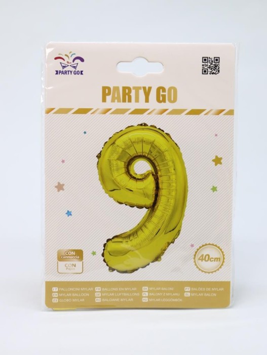 Шар фольгированный &quot;Milestone moments&quot; цифра 9, золото (40 см) 