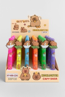 Маркер текстовыделитель &quot;Convex capybara&quot;, mix, шоу-бокс 36 шт.