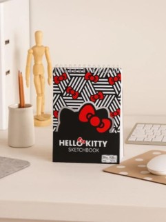 Скетчбук А5 &quot;Hello Kitty. Красный бант&quot;, 60 л, на гребне, плотность 120 г/м2 (201х147 мм)