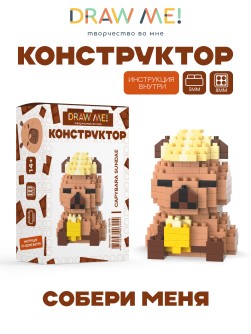 Конструктор Draw Me! "КАПИБАРА ИГРАЕТ" (203 детали), 6*4*4 см