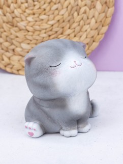 Копилка &quot;Gray cat&quot;, sitting (19,5 см), пластик