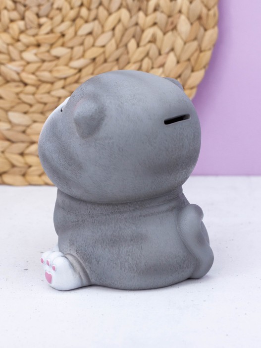 Копилка "Gray cat", sitting 