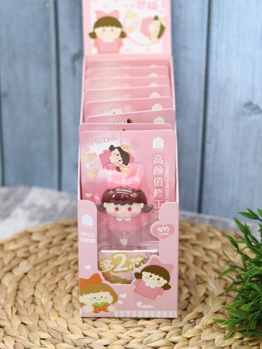 Корректор &quot;Girlfriend&quot;, pink + 2 сменных блока, шоу-бокс 8 шт. 