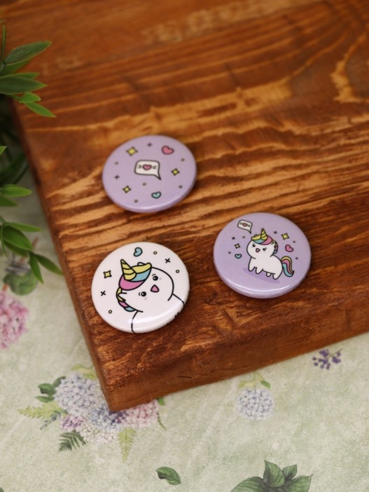 Набор значков 3 шт. iLikeGift Аниме «Unicorn» 