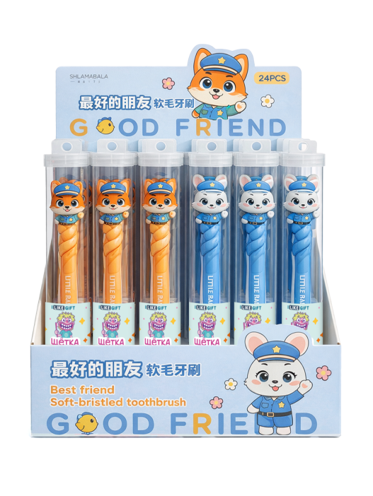 Зубная щётка для взрослых iLikeGift "Fox", orange 