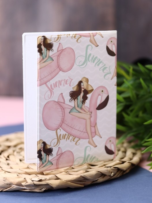 ОБЛОЖКА ДЛЯ ПАСПОРТА Flamingo Summer, плотность 560 мкм 