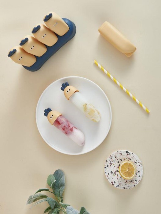 Формочки для мороженого «Veggy», 4 шт., yellow (14,5*18,5*5,5 см) 