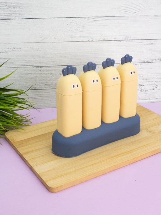 Формочки для мороженого «Veggy», 4 шт., yellow (14,5*18,5*5,5 см) 