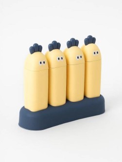 Формочки для мороженого «Veggy», 4 шт., yellow (14,5*18,5*5,5 см)