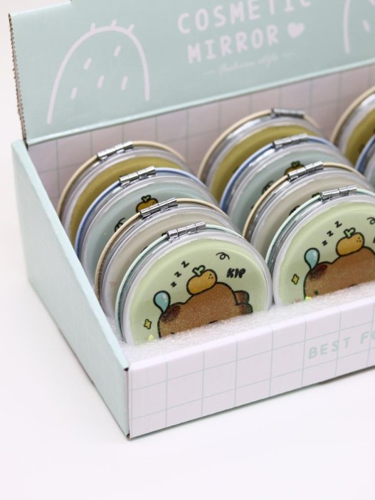 Набор зеркал «Capybara», circle, шоу-бокс 12 шт. (4 цвета) 