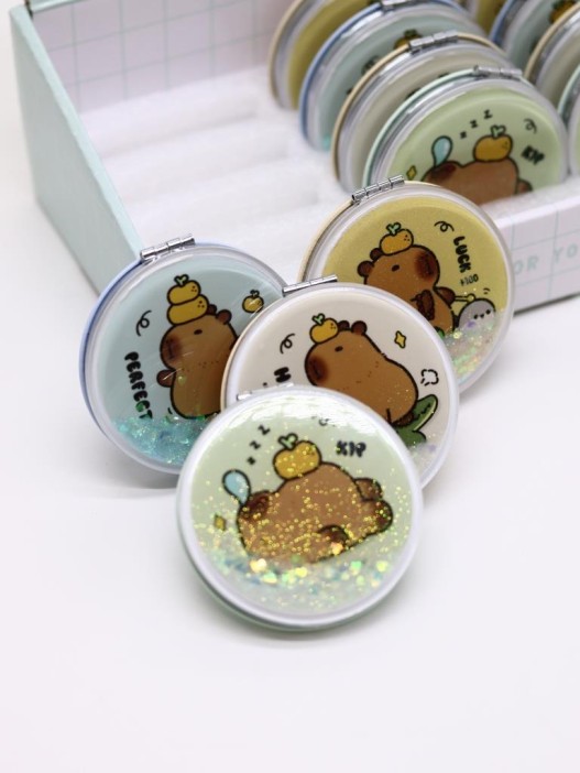 Набор зеркал «Capybara», circle, шоу-бокс 12 шт. (4 цвета) 