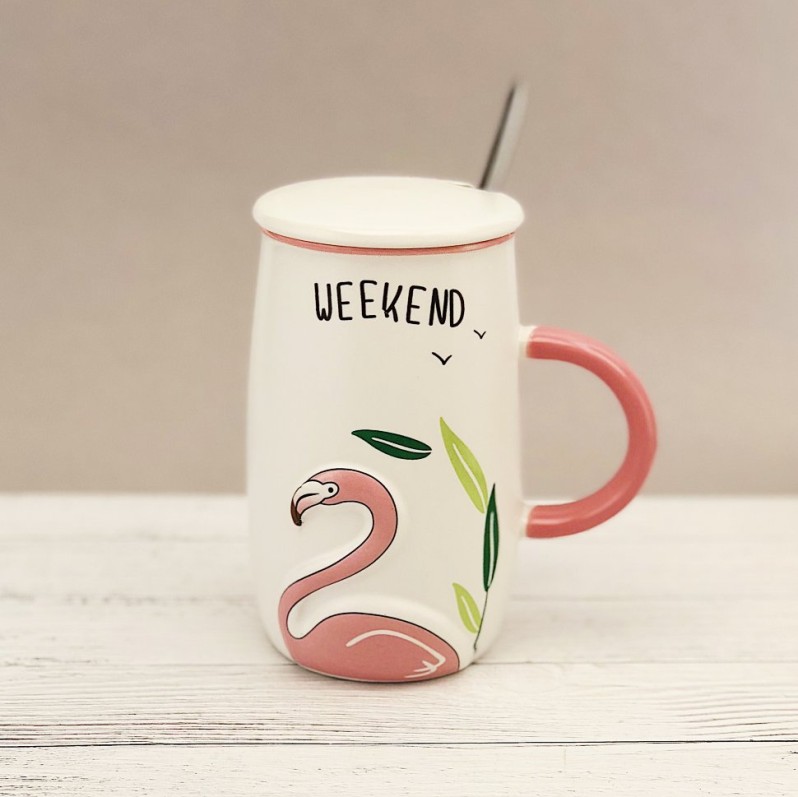Кружка &quot;Flamingo weekend&quot; (500ml) 
