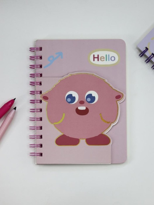 Блокнот на спирали (B6) &quot;Hello monster&quot;, pink (13*18) 