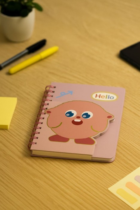 Блокнот на спирали (B6) &quot;Hello monster&quot;, pink (13*18) 
