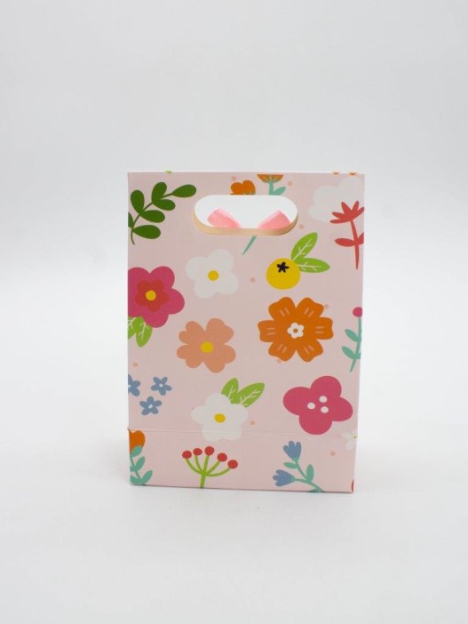 Пакет подарочный (XS) &quot;Big flowers&quot;, orange (12x6x16) 