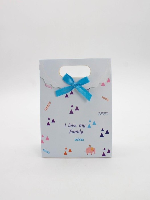 Пакет подарочный (XS) &quot;Colorful triangles&quot;, blue (12x6x16) 