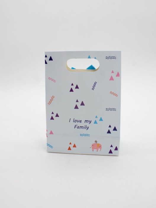 Пакет подарочный (XS) &quot;Colorful triangles&quot;, blue (12x6x16) 